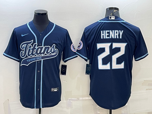 Men's Tennessee Titans Derrick Henry #22 Navy Game jersey