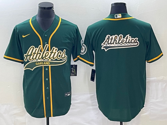 Men's Oakland Athletics Kelly Green Replica Player jersey Joint Edition