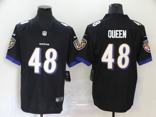 Men's Baltimore Ravens Patrick Queen #48 Black Game Jersey1
