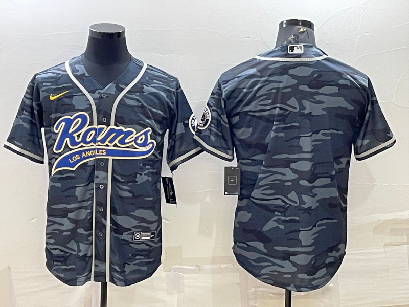 Men's Los Angeles Rams Grey Camouflage Blank jersey