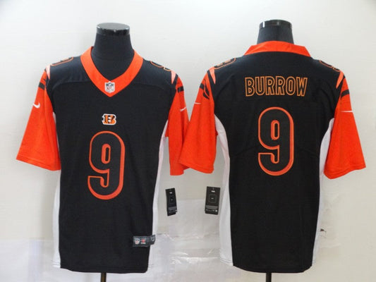 Men's Cincinnati Bengals #9 Joe Burrow Black Game Player Jersey1