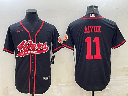 Men's San Francisco 49ers Brandon Aiyuk #11 Black Game jersey Joint Edition