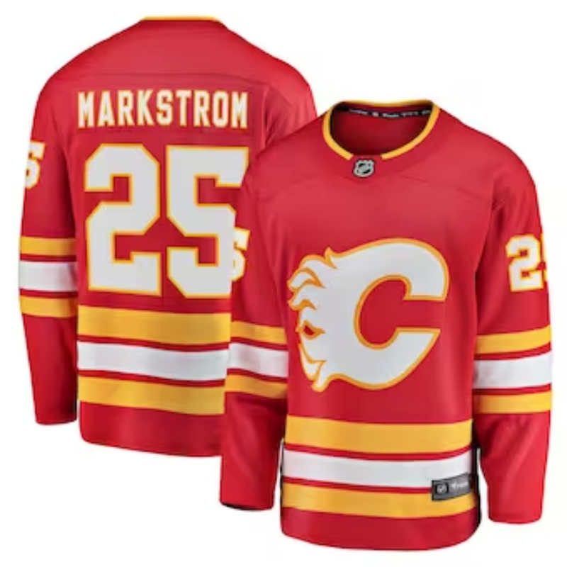 Men's Calgary Flames Jacob Markstrom #25 Red Home Breakaway Player jersey