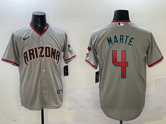 Men's Arizona Diamondbacks Ketel Marte #4 Gray Alternate Limited Player jersey
