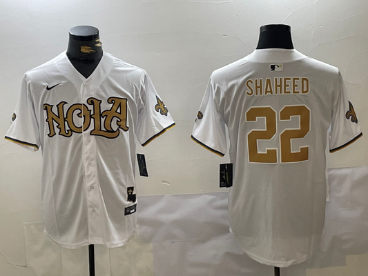 Men's New Orleans Saints Rashid Shaheed #22 White Player jersey