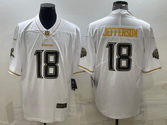Men's Minnesota Vikings Justin Jefferson #18 White Game jersey
