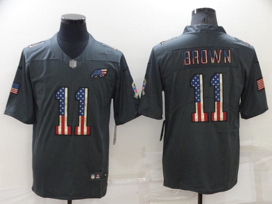 Men's Philadelphia Eagles #11 A.J. Brown Black Game jersey