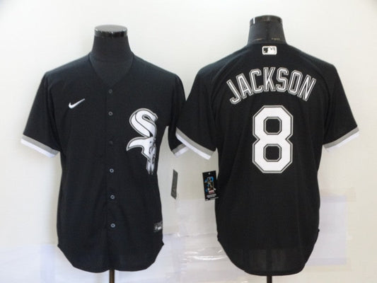 Men's Chicago White Sox Bo Jackson #8 Black Replica Baseball Jersey1