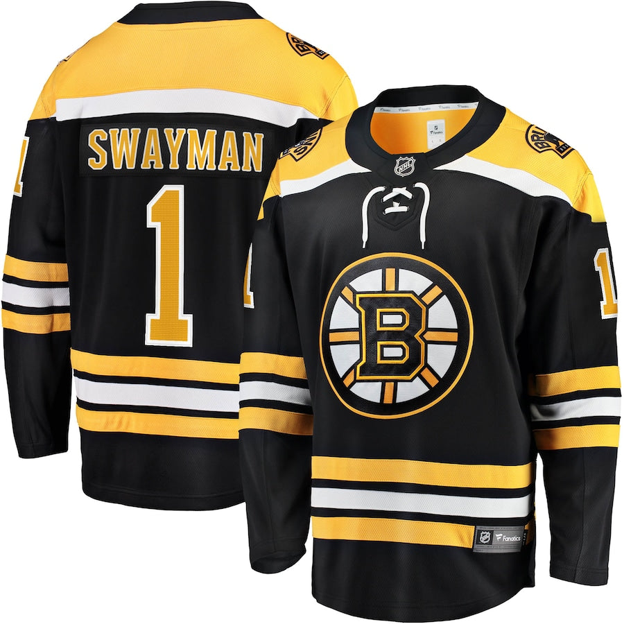Jeremy Swayman Boston Bruins   Home Breakaway Replica Jersey - Black