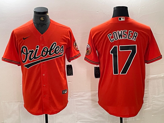 Men's Baltimore Orioles Colton Cowser #17 Orange Replica Player jersey