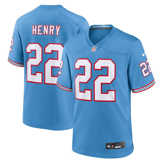 Derrick Henry Tennessee Titans Nike Oilers Throwback Alternate Game   Jersey - Light Blue