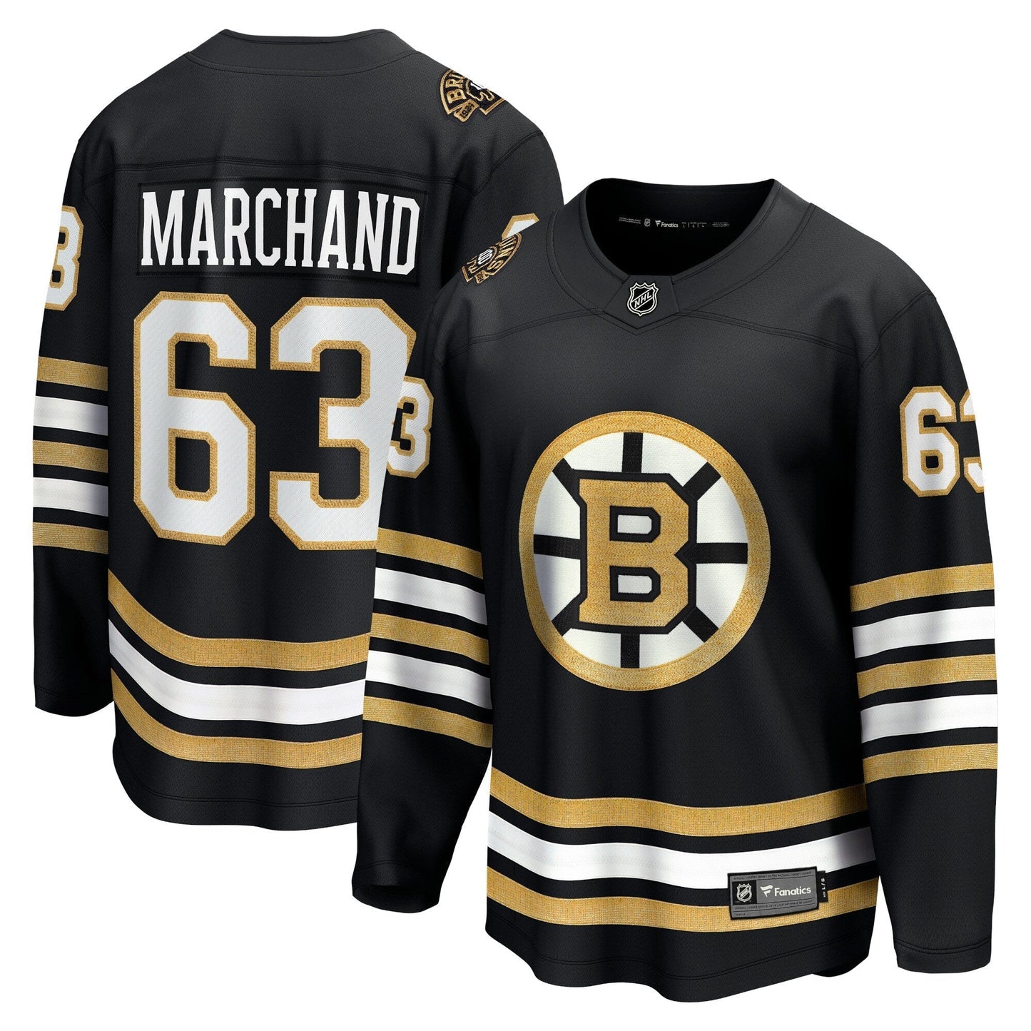 Brad Marchand Boston Bruins   100th Anniversary Premier Breakaway  Jersey - Black