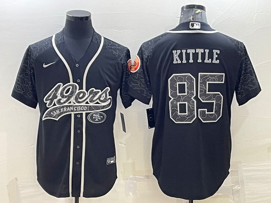 Men's San Francisco 49ers George Kittle #85 Black Retired Player RFLCTV Limited jersey Joint Edition