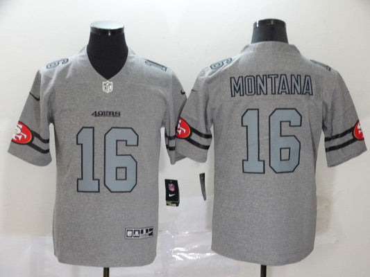 Men's San Francisco 49ers Joe Montana #16 Gray Game jersey