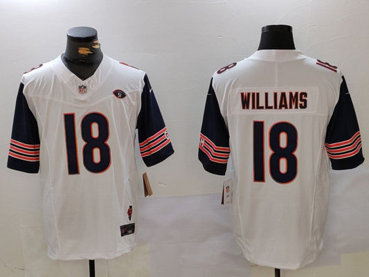 Men's Chicago Bears Caleb Williams #18 White Player Game Jersey1