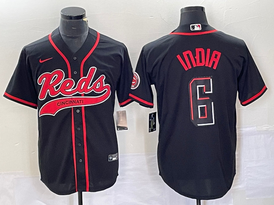 Men's Cincinnati Reds Jonathan India #6 Black Replica Player jersey Joint Edition