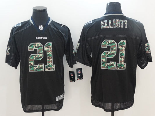 Men's Dallas Cowboys Ezekiel Elliott #21 Black Alternate Player Jersey1
