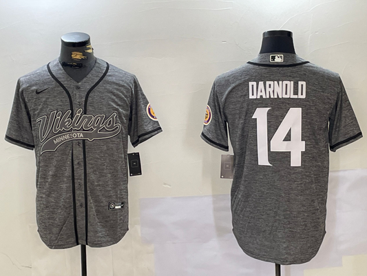 Men's Minnesota Vikings Sam Darnold #14 Gray Team Game jersey