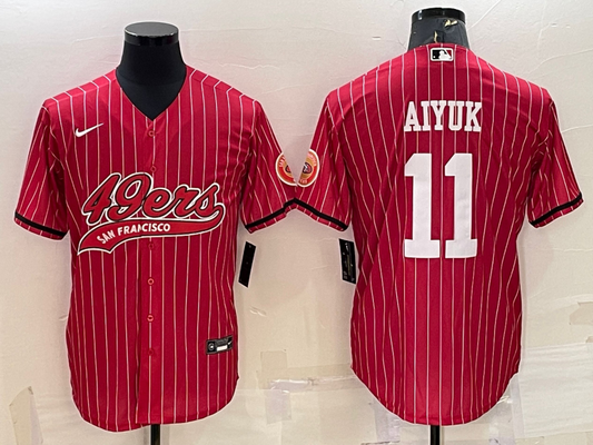 Men's San Francisco 49ers Brandon Aiyuk #11 Red Player jersey Joint Edition