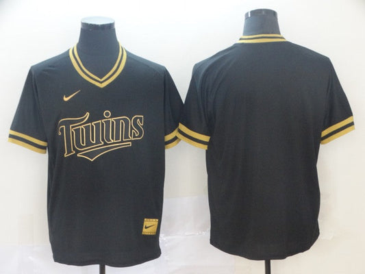 Men's Minnesota Twins Black Replica Player Blank Jersey1