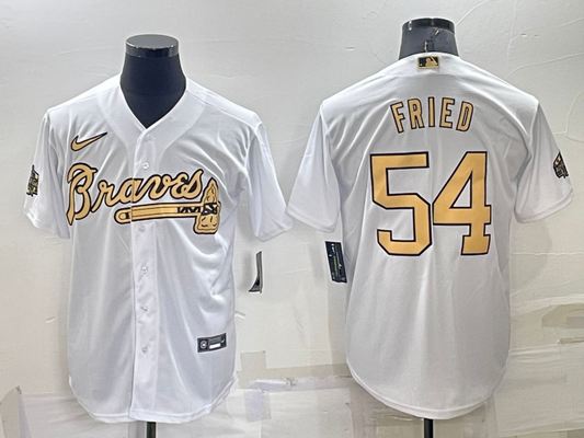 Men's Atlanta Braves Max Fried #54 White Stitched jersey