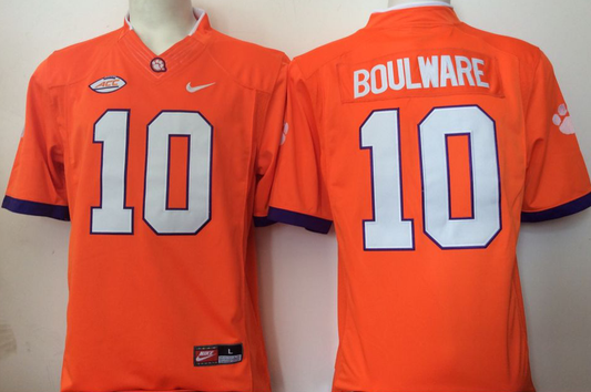 Men's Clemson Tigers Ben Boulware #10 Orange Player Game Jersey