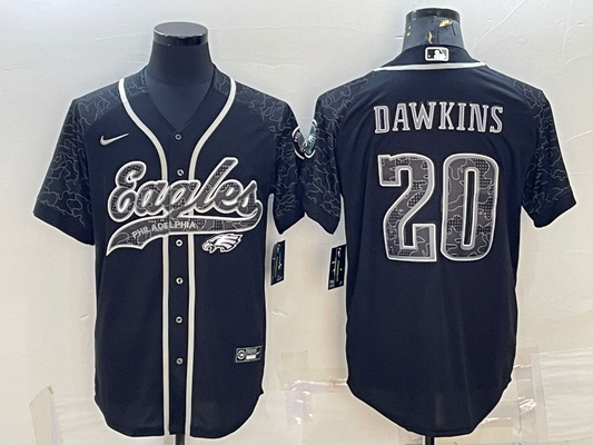 Men's Philadelphia Eagles Brian Dawkins #20 Black RFLCTV Limited jersey Joint Edition