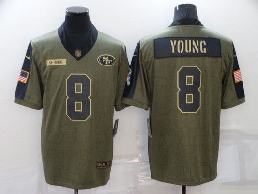 Men's San Francisco 49ers Steve Young #8 Brown Game jersey