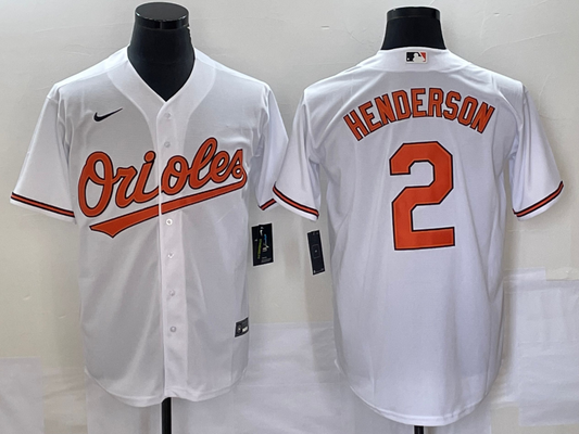 Men's Baltimore Orioles Gunnar Henderson #2 White Home Replica Player jersey