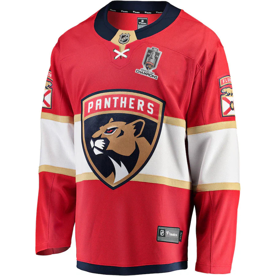 Florida Panthers   Home 2024 Stanley Cup Champions Breakaway Jersey Red