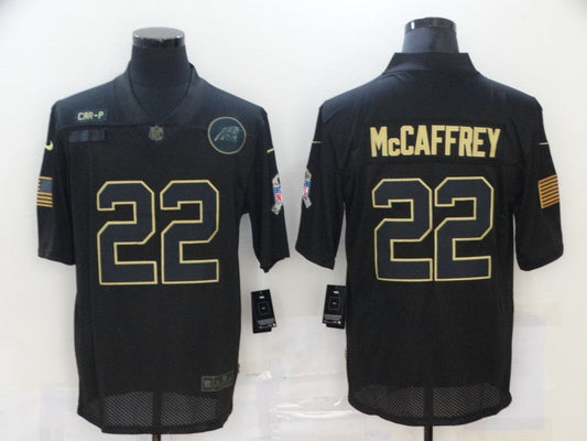 Men's Carolina Panthers #22 Christian McCaffrey Black Game Player Jersey1