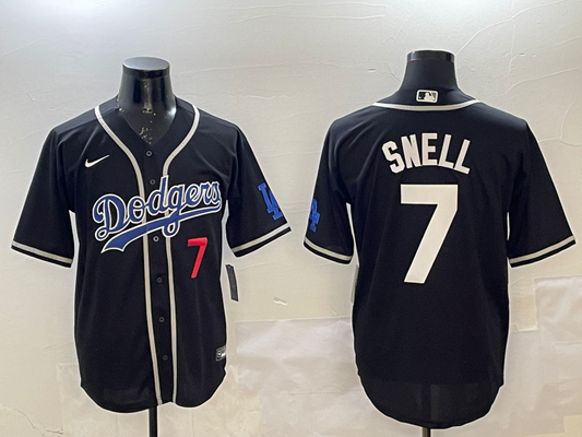 Men's Los Angeles Dodgers Blake Snell #7 Black Player Jersey