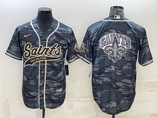 Men's New Orleans Saints Grey Camouflage Game jersey