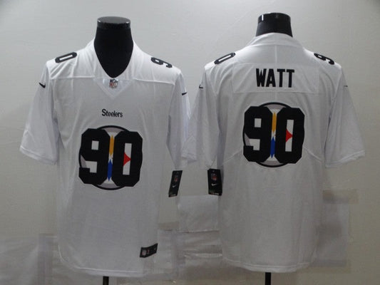 Men's Pittsburgh Steelers T.J. Watt #90 White Authentic Game jersey