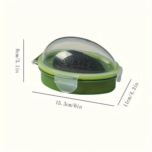 Reusable Avocado Keeper Storage Container - Plastic Flip Top Fresh Pod for Avocado, Multipurpose, Dishwasher Safe, Rectangle Shape, No Electricity Required