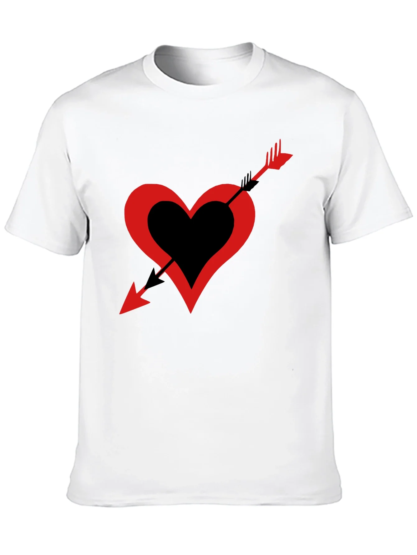 Heart Arrow Graphic Tee - Black Casual Shirt